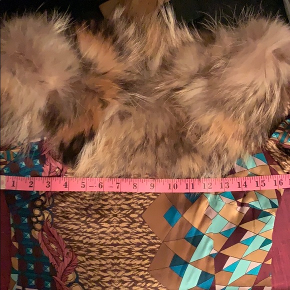 NWT Taka silk faux fur collar print dress - Picture 7 of 7